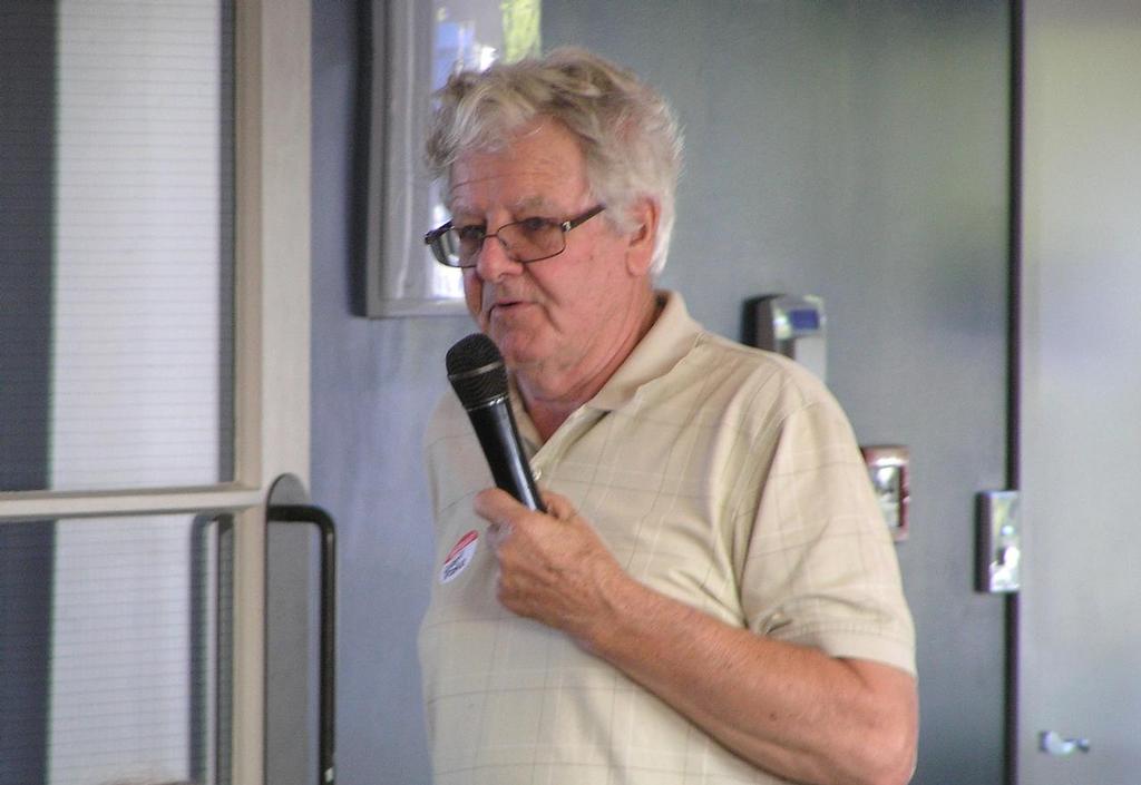 Robert Brooke, son of sunburst designer John Brooke gave a presentation on the early history of the class. He has built over 100 Sunbursts. - Sunburst 50th Celebrations and 2014 Nationals © Nigel Price